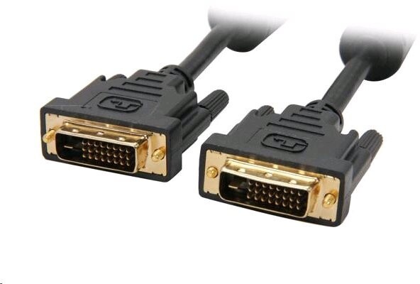 Kabllo C-TECH DVI-DVI, dual link, M/M, 1,8m, e zezë
