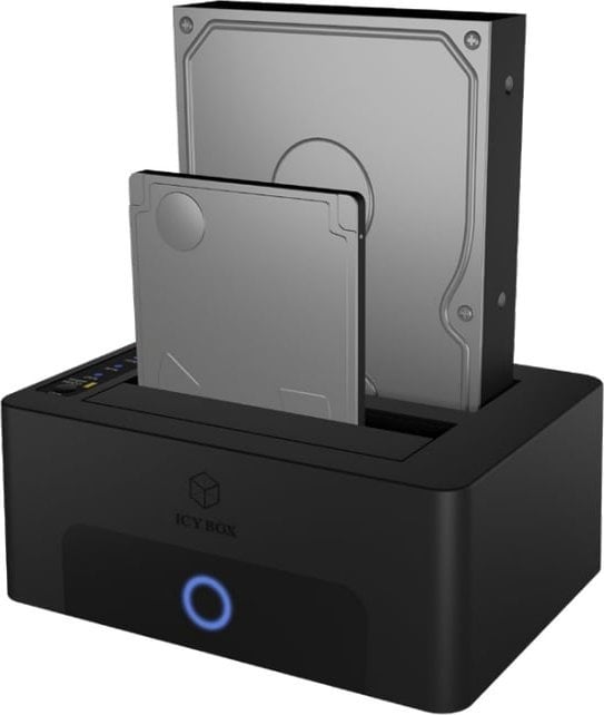 Dok stacion për HDD Icy Box IB-1232CL-U3, 2x 2.5" ose 3.5" SATA, USB 3.0 UASP, i zi