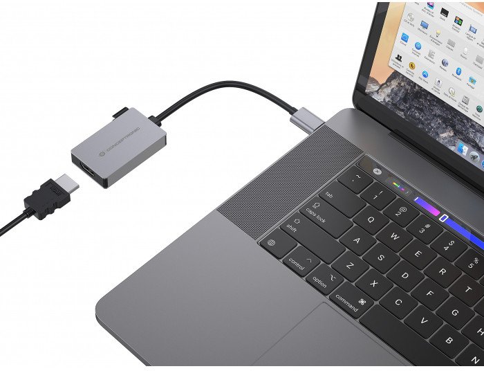 Adapter USB C në HDMI Conceptronic, 1.4, 1080p 60Hz, gri