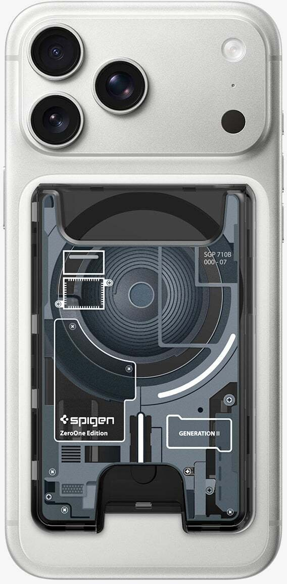 Portofol MagSafe Spigen Ultra Hybrid Wallet Zero One, për iPhone, kapacitet 4 karta, i zi