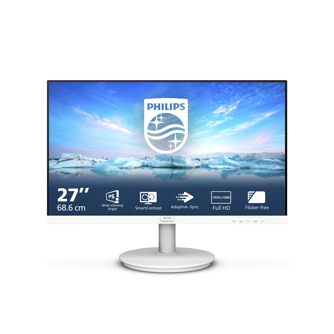 Monitor Philips V Line, 27", 1920 x 1080, 75 Hz, i bardhë
