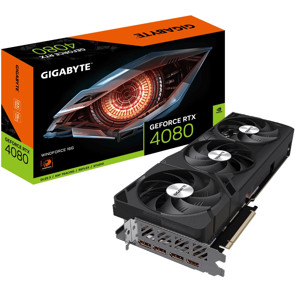 Kartë grafike GIGABYTE NVIDIA GeForce RTX 4080, 16 GB GDDR6X, GV-N4080WF3-16GD