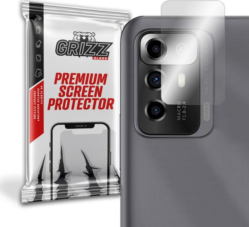 Mbrojtës kamere GrizzGlass për ZTE Blade A72 5G, xham hibrid, transparent
