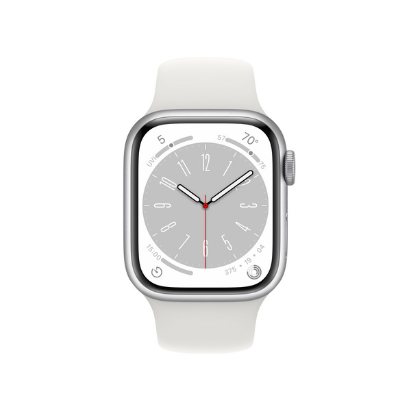[OUTLET] Apple Watch S8 GPS 41mm, Silver Aluminium Case me White Sport Band, Regular