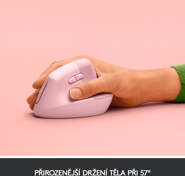 Maus wireless Logitech Lift, rozë