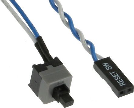 Buton reset PC InLine 26648A, me kabllo 0.3m, për motherboard, gri