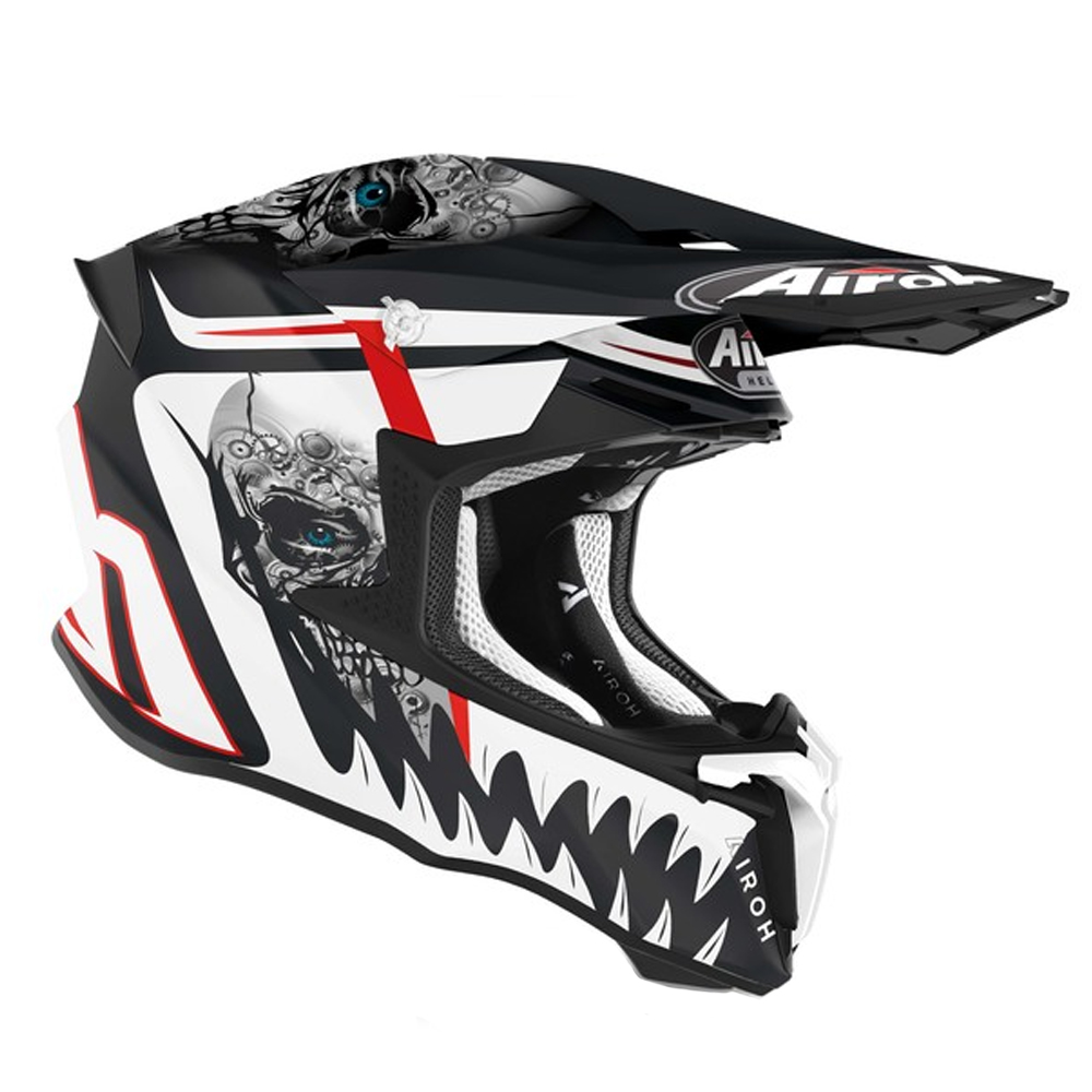 Helmetë motocross Airoh Twist 2.0 Mask, madhësia XS, bardh e zi, për meshkuj