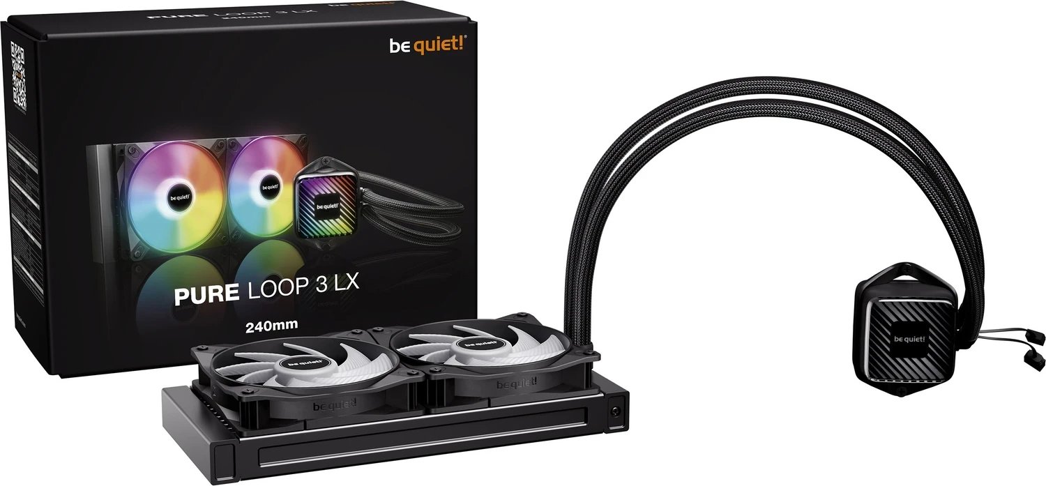 Ftohës uji procesori Be Quiet Pure Loop 3 LX, 240mm, ARGB, i zi
