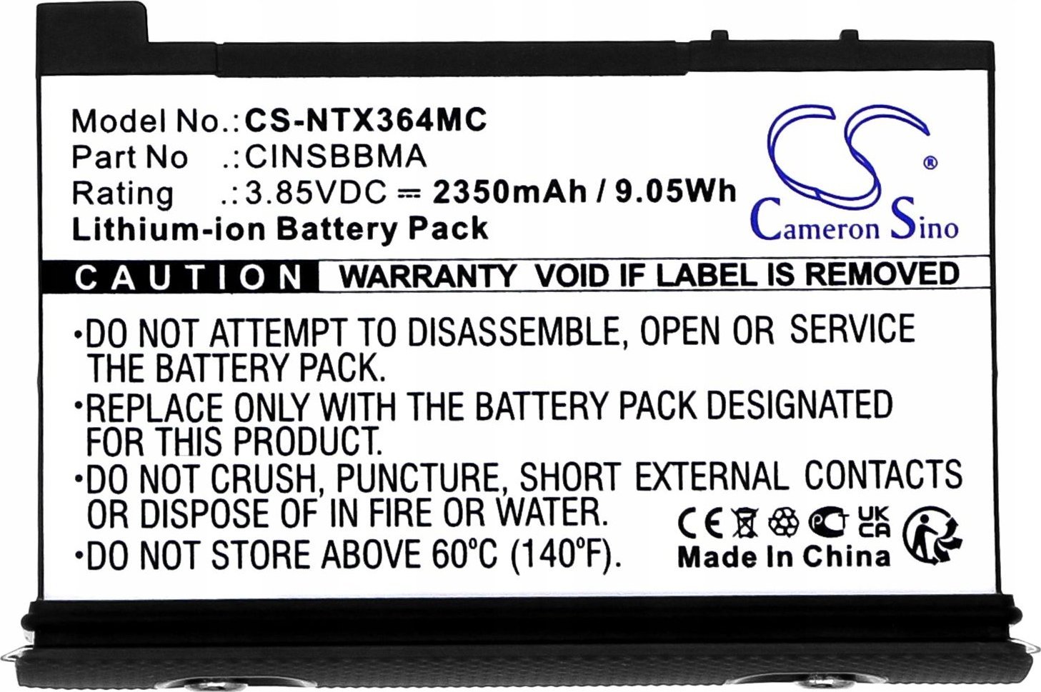 Bateri Cameron Sino CINSBBMA për Insta360 One X4, 2350mAh, Li ion, e zezë
