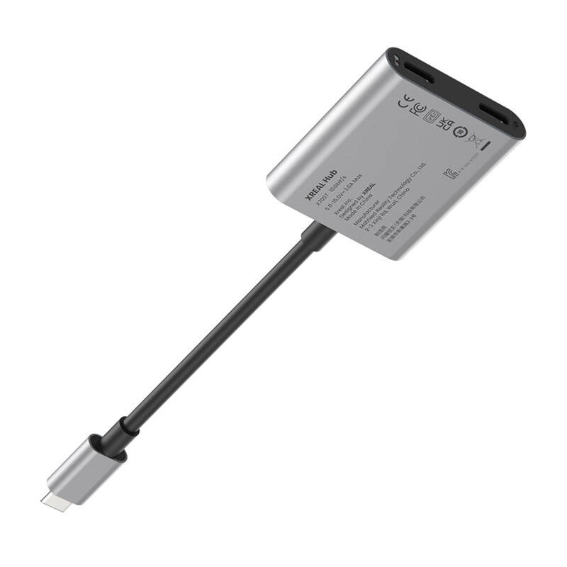 Adapter energjie XREAL HUB, 45W, USB C 1080p 120Hz, gri e errët