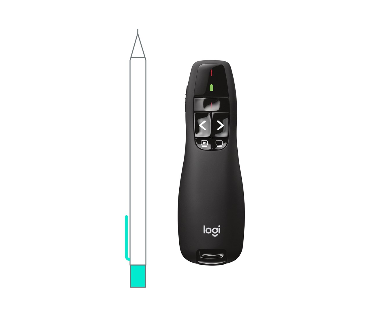 Telekomandë prezantimi Logitech R400, laser i kuq, e zezë