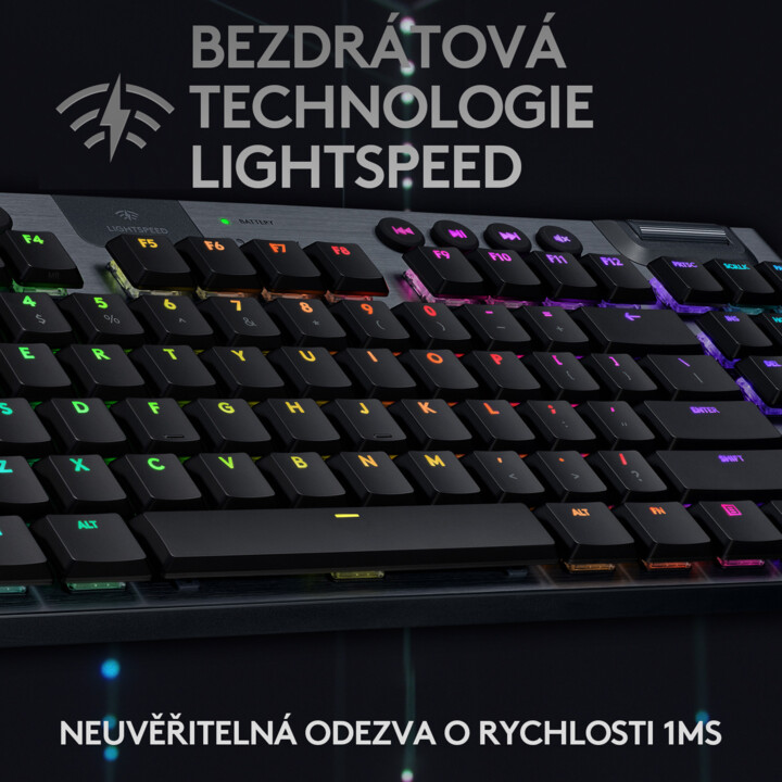 Tastierë Logitech G915 TKL Lightspeed, GL Clicky, US, e zezë