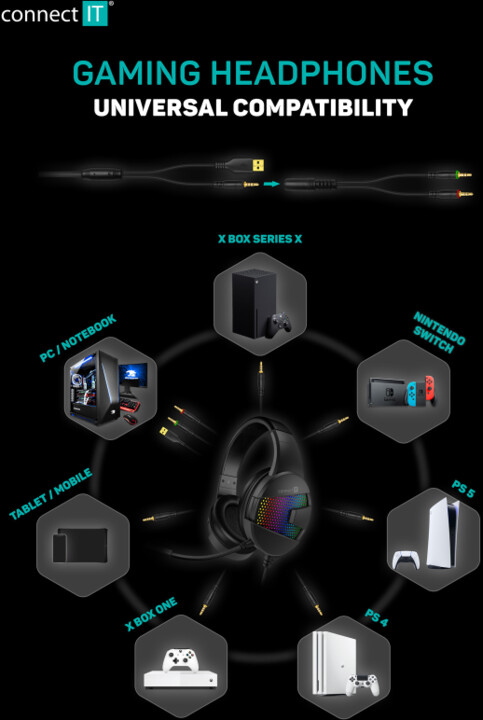 Kufje CONNECT IT Doodle, të zeza
