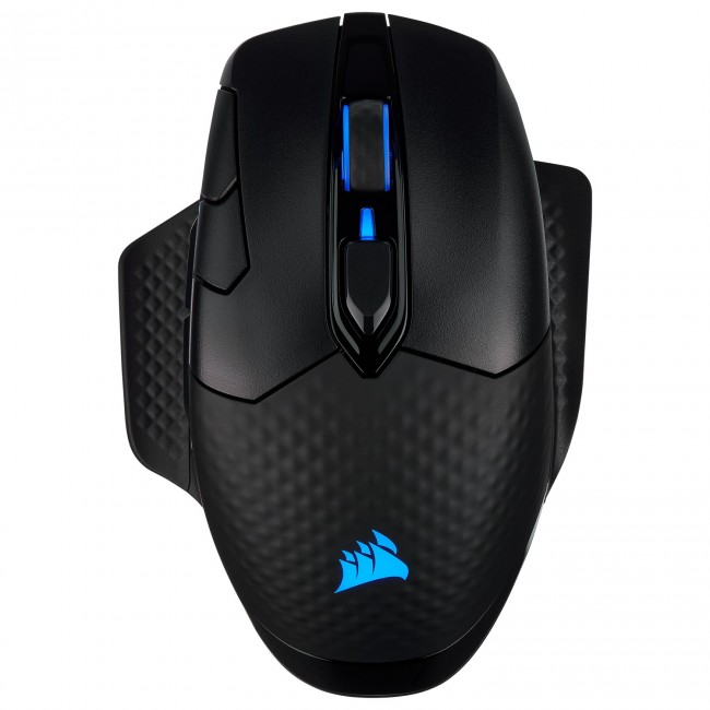 Гејминг глушец Corsair Dark Core, безжичен, 18000 DPI, црн
