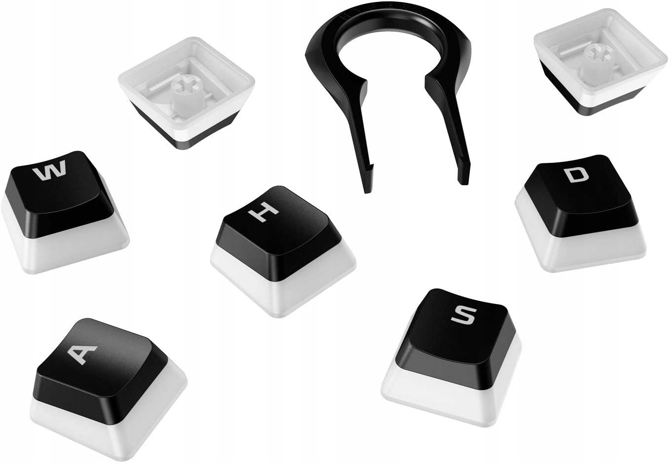 Kapakë tastiere HyperX Pudding Keycaps, për tastierë mekanike, kompatibil me ndriçim RGB, të zinj