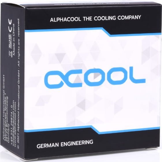 Lidhës L për ftohje uji Alphacool ES Low Profile Rotary, G1/4 OT në G1/4 IT, i zi Deep Black