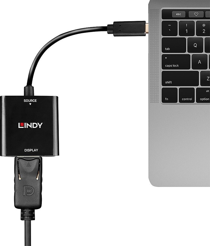 Adaptor USB C Lindy për DisplayPort, 4K 144Hz, i bardhë