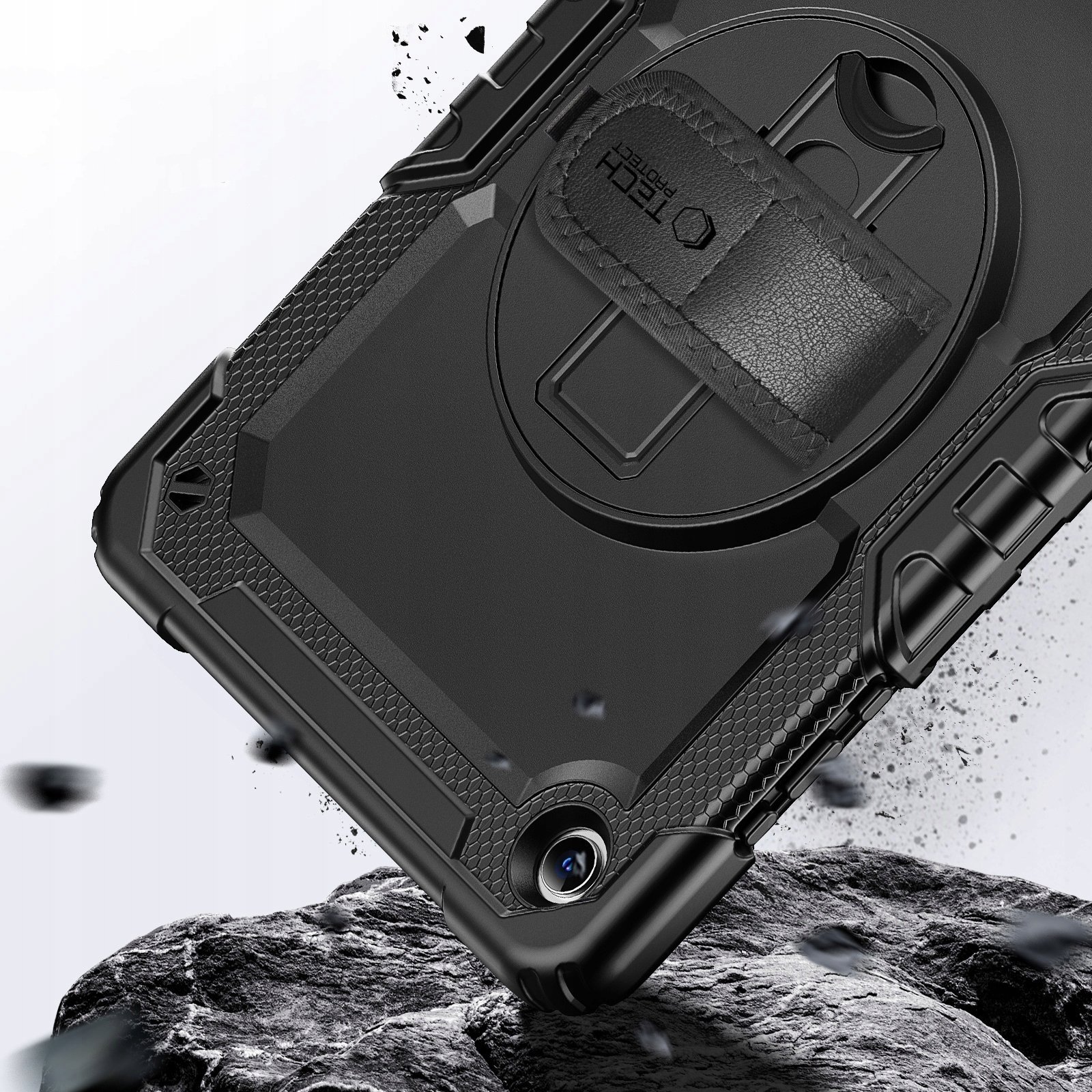 Mbulesë mbrojtëse Tech-Protect Solid360 Hybrid për Samsung Galaxy Tab A9+ A11+, me rrip, e zezë