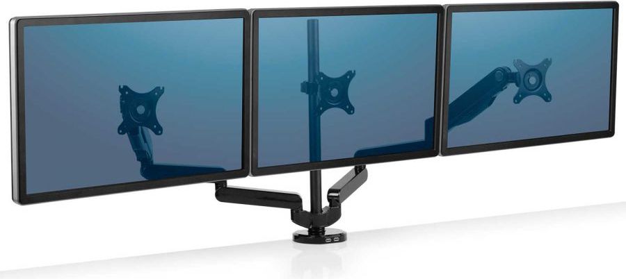 Krah monitori Fellowes Platinum 8042601, për 27", rregullim me gaz, i zi