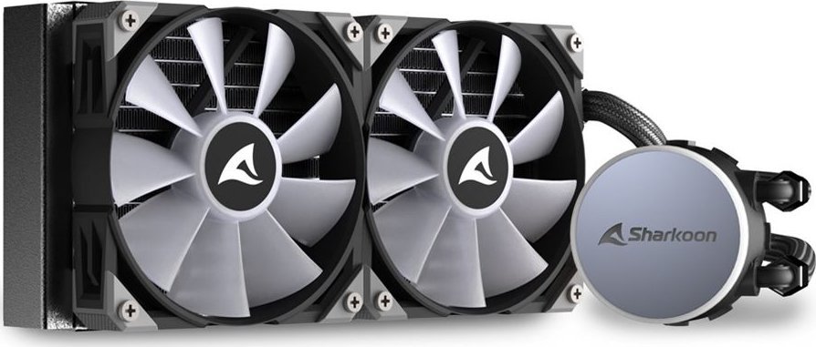 Ладилник за вода за процесор Sharkoon S70 RGB, радијатор 240 mm, два RGB вентилатори, црн