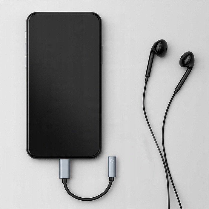 Adapter audio Qoltec 51786, USB C në 3.5mm, 10cm, i zi