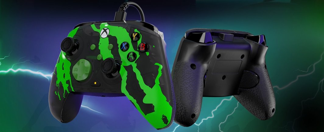 Kontroller PDP XS Rematch, me kabllo, i zi / i gjelbër