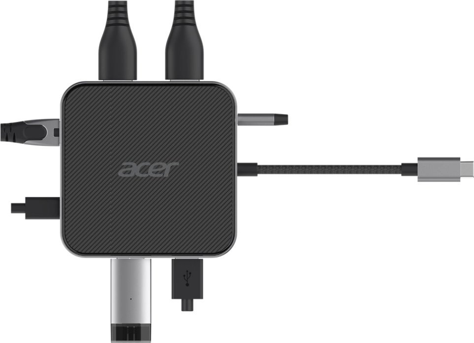 USB Hub Acer 7në1, 8K Multi Display, i zi