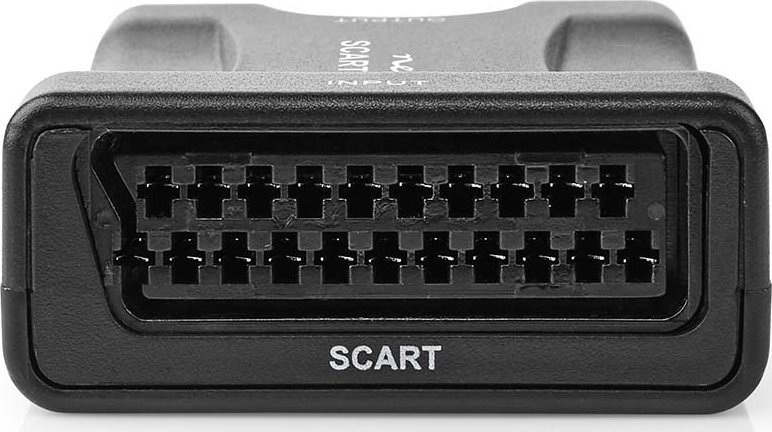 Adapter konvertues AV SCART në HDMI, Full HD 1080p, zgjedhje 720p 1080p, i zi