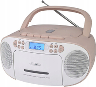 Radio CD player Reflexion RCD 150, kasetofon, AUX, i bardhë e rozë