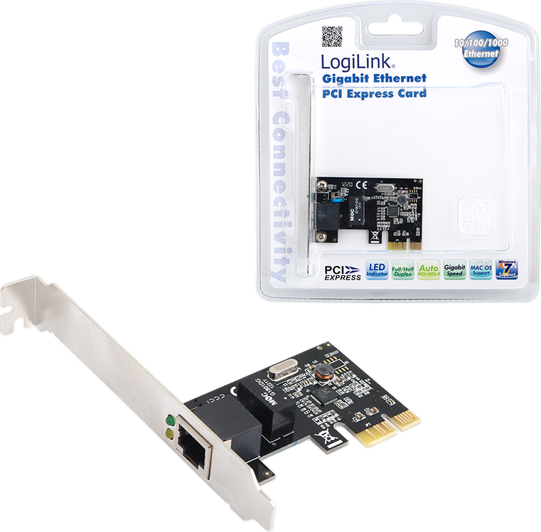 Kartë rrjeti LogiLink PC0029A, PCI Express, Gigabit 2000 Mb/s, e zezë