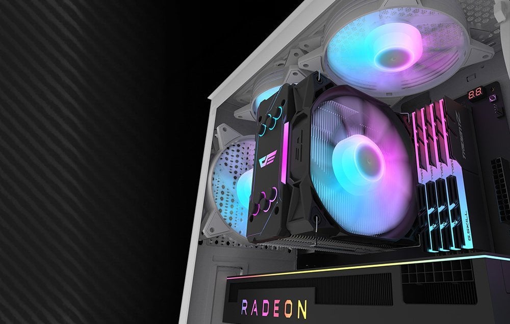 Kasë Darkflash DK352 Mesh ARGB, e bardhë, Midi Tower