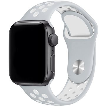 Rrip smartwatch Eternico Sporty për Apple Watch 38mm 40mm 41mm, kompatibil me SE dhe Series 1 7, i bardhë gri