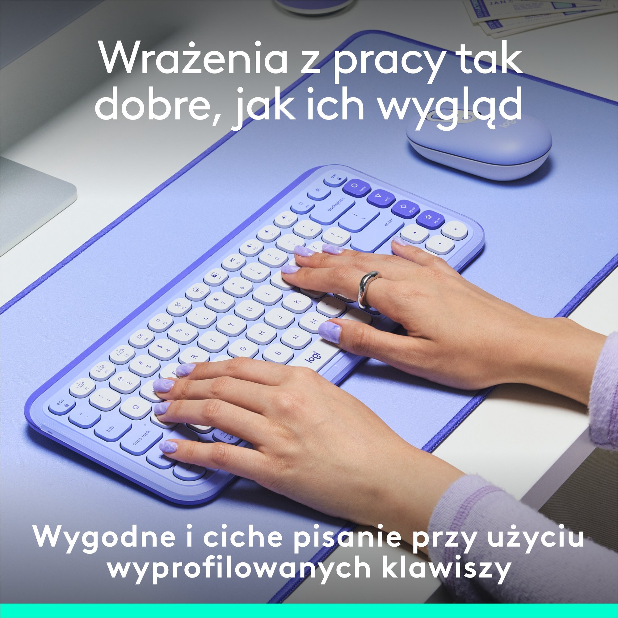 Tastierë Logitech POP Keys, Bluetooth, kompakte, lejla dhe e bardhë