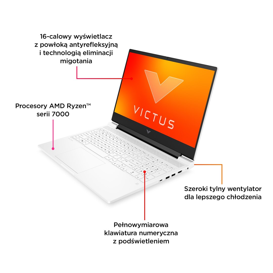 Laptop HP Victus Gaming, 16.1", AMD Ryzen 7 7840HS, 32 GB RAM, 1 TB SSD, NVIDIA GeForce RTX 4070, i zi