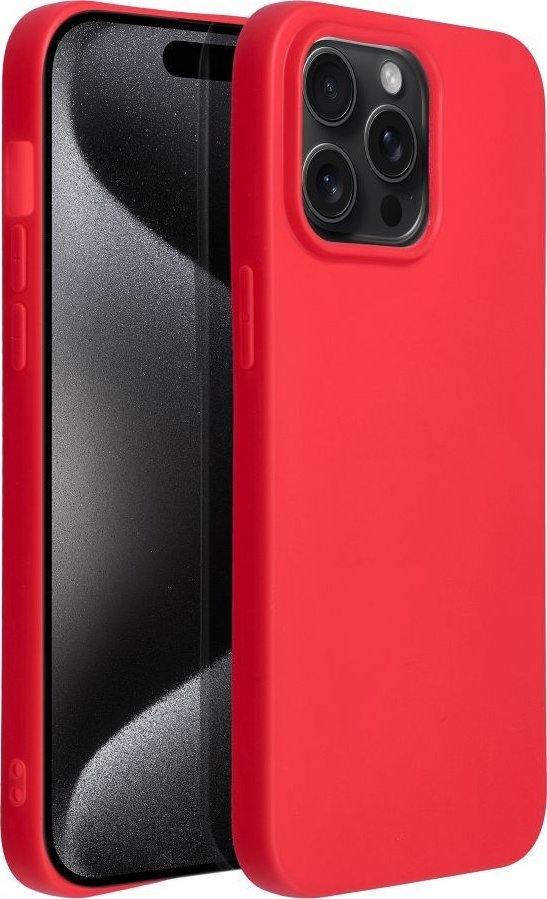 Mbulesë telefoni Forcell Soft, për iPhone 15 Pro Max, silikoni, e kuqe