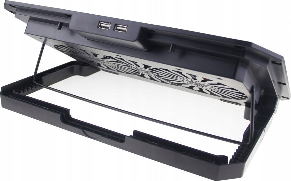 Stand ftohës për laptop Techly, deri 17", 2 ventilatorë, i zi