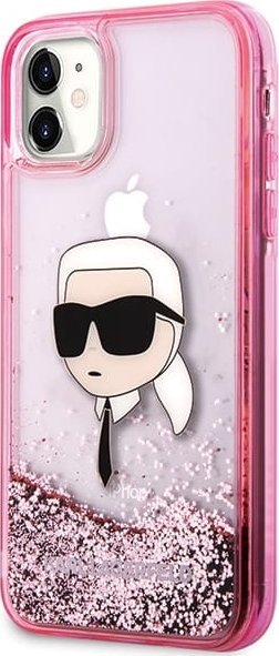 Mbështjellëse Karl Lagerfeld KLHCN61LNKHCP për iPhone 11 XR, hardcase, glitter, rozë