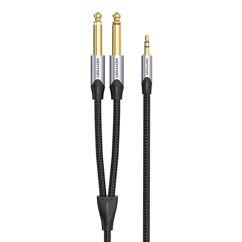 Kabllo audio Vention BARHL, 3.5mm në 2x 6.35mm, 10m, e zezë