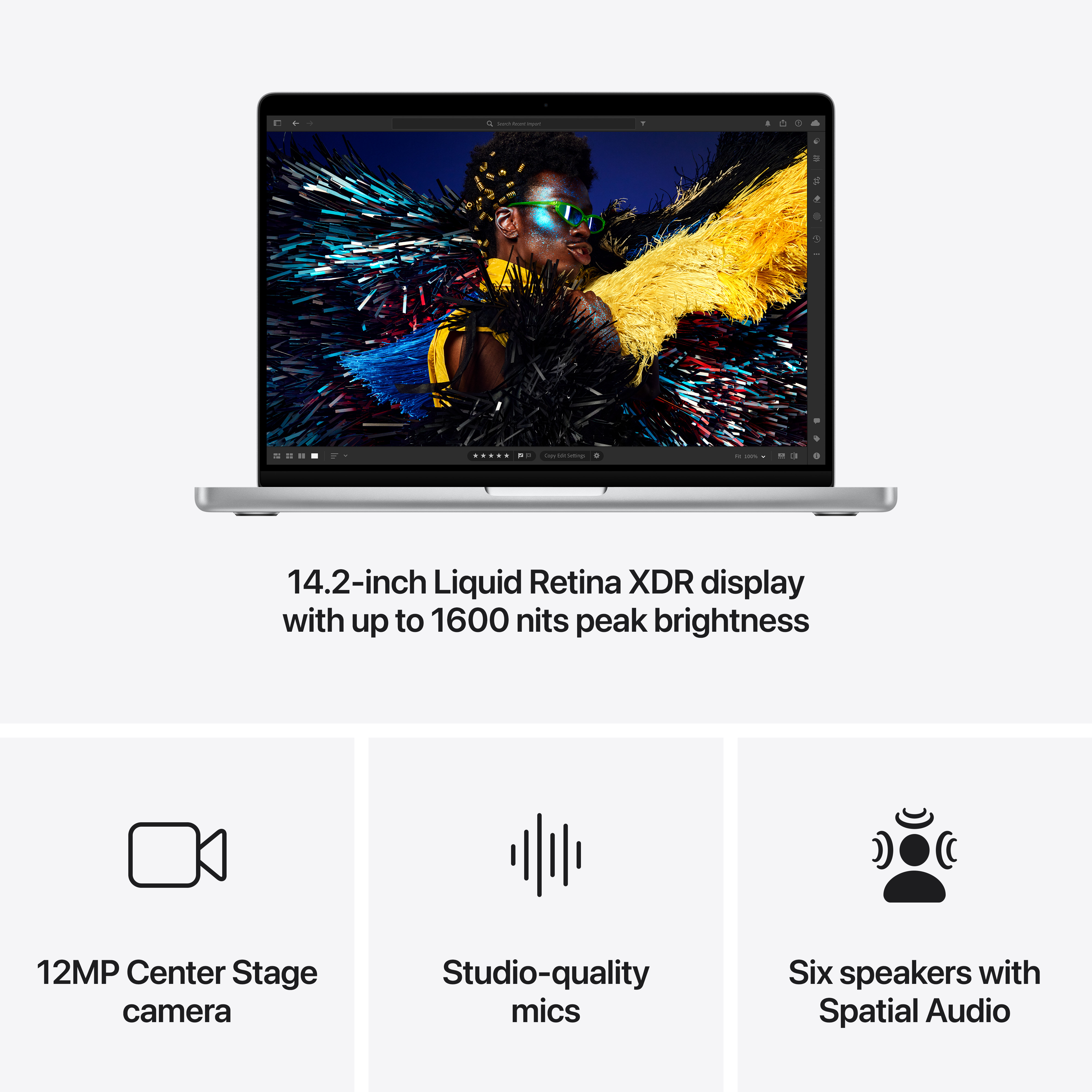 Apple MacBook Pro 14", M4 10‑core, 16GB, 512GB SSD, 10‑core GPU, Silver