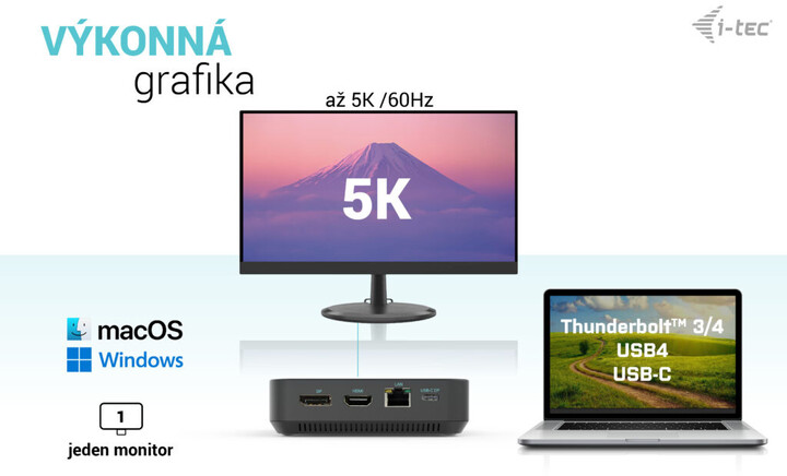 Stacion docking i-tec USB-C, 3x Display, LAN, PD 100W