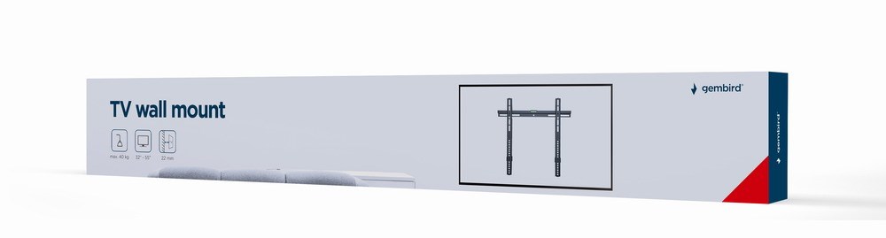 Mbajtëse muri për TV Gembird, 32”-55”, e zezë