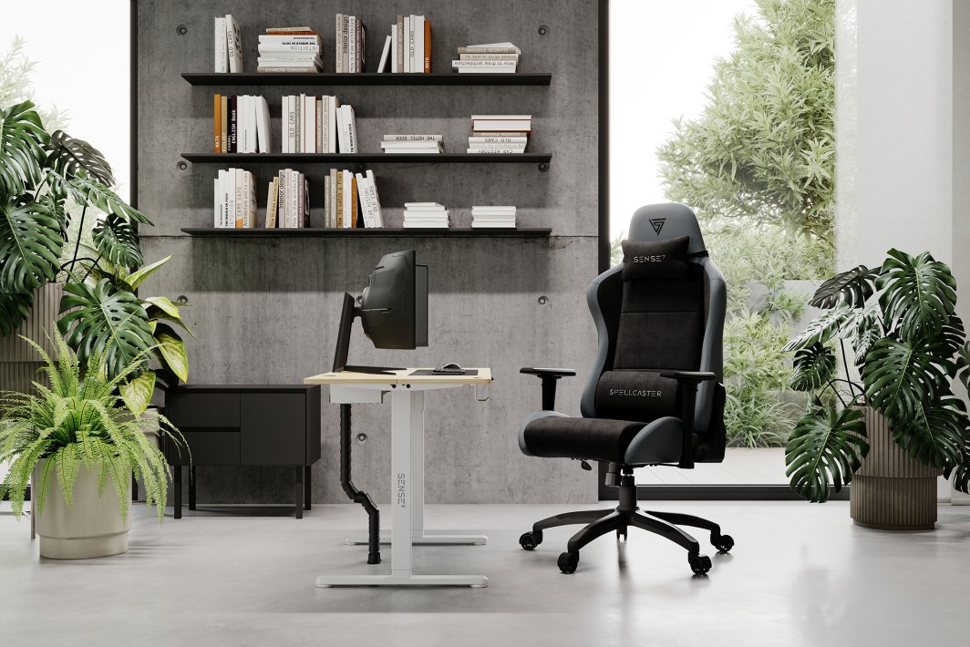 Karrige SENSE7 Spellcaster FUKU XL, material+lëkurë, e zezë/ hirtë