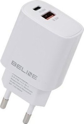 Karikues muri Beline Charger 30W GaN, USB C dhe USB A, i bardhë