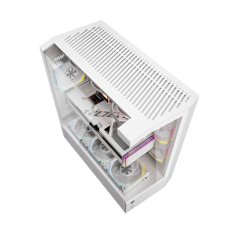 Kuti kompjuteri Darkflash DY460, ATX, 4 ftohës ARGB, e bardhë