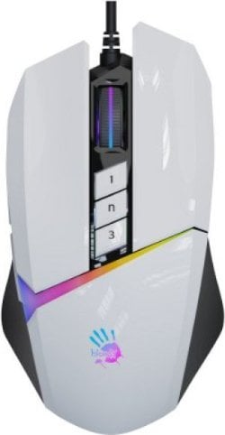 Maus gaming A4tech Bloody W60 Max Activated, me kabllo, RGB, i bardhë