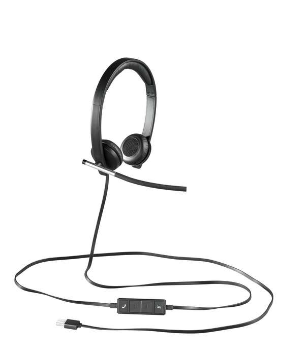 Kufje Logitech H650e, me kabllo, të argjendta