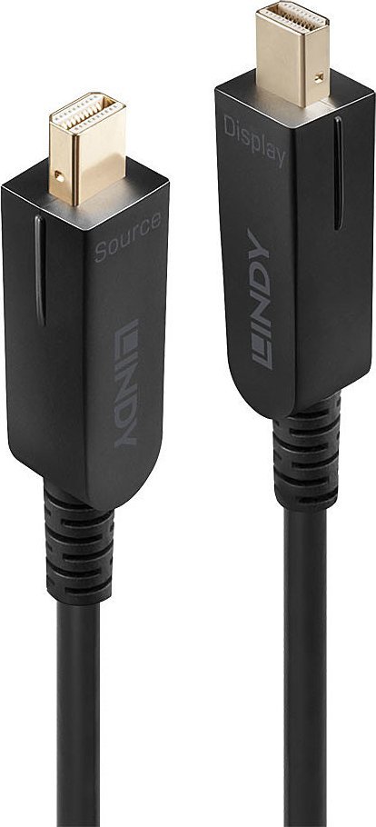 Kabllo DisplayPort Lindy Fibre Optic Hybrid DP 1.4, 30m, i zi