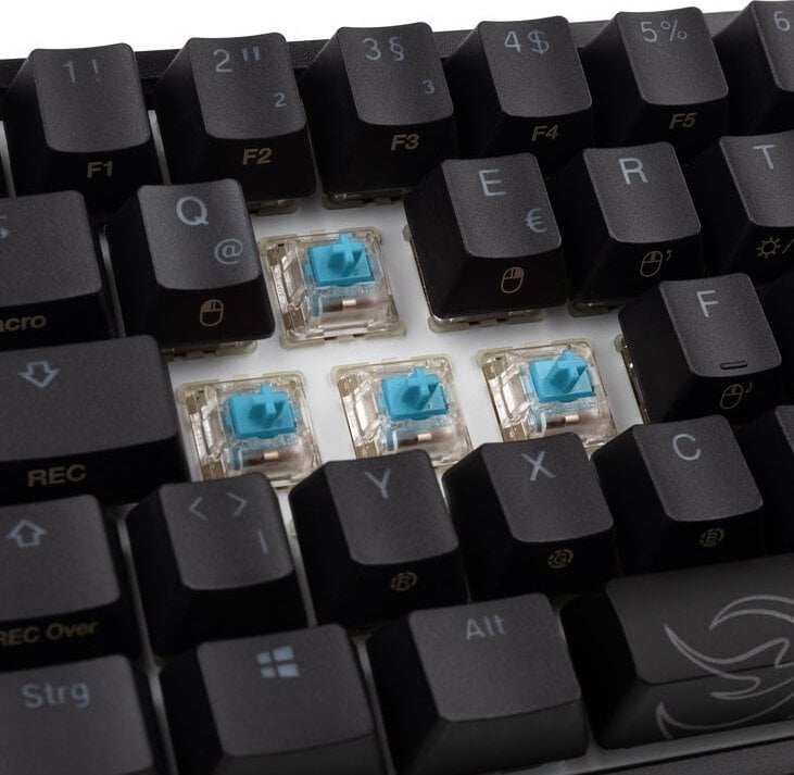 Tastierë gaming Ducky One 2 Pro Mini, 60%, RGB, Cherry MX Blue, e zezë e bardhë