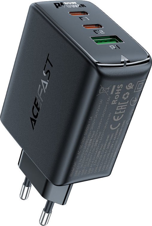Karikues Acefast A41 GaN, 2x USB C 1x USB A, PD QC4+, i zi