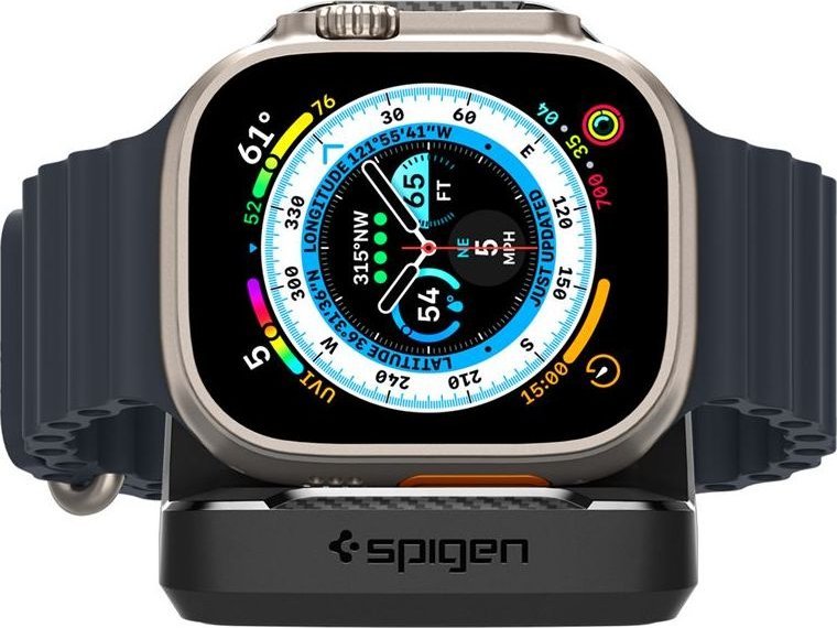 Mbajtëse karikuesi Spigen Rugged Armor Stand për Apple Watch, TPU i qëndrueshëm, e bardhë 3